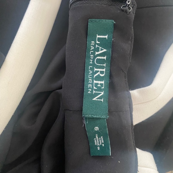 Lauren Ralph Lauren black sheath with Criss Cross white straps - Sz6 - Picture 3 of 5